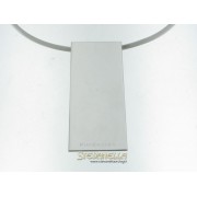 PIANEGONDA collana argento rigida con pendente rettangolare XL new 